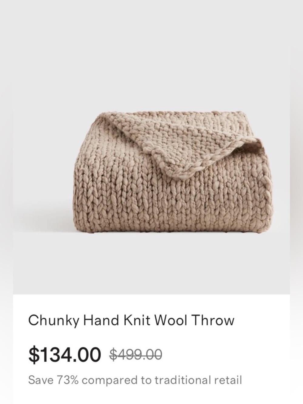 Quince Chunky Hand Knit Wool Throw - Neutral
